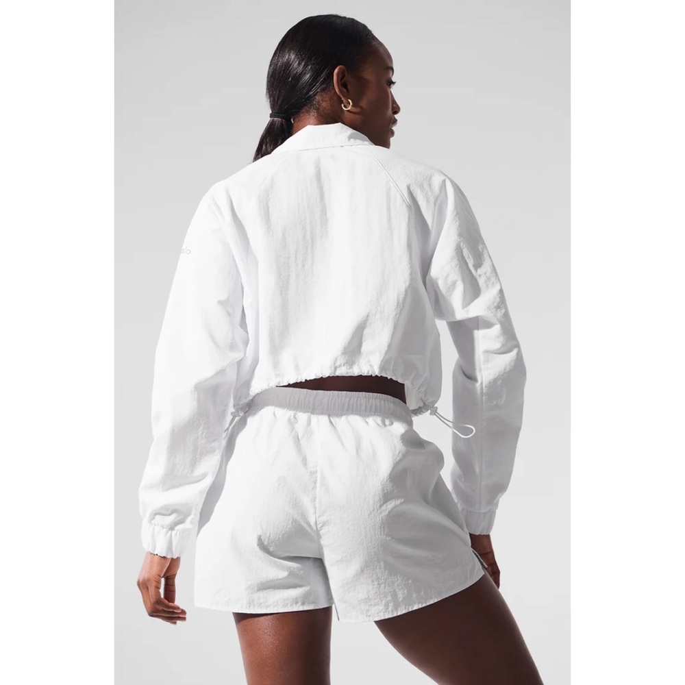 Alo Yoga Cropped 1/4 Zip Alumni Pullover White S - Picture 6 of 15